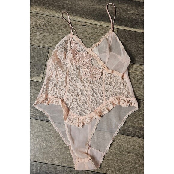 Victoria's Secret Other - Victoria's Secret Vintage Gold Label 90's Chiffon & Lace Pink Teddy Small